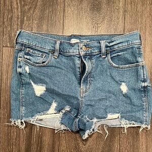 Old Navy Blue Distressed Jean Shorts Size 6
